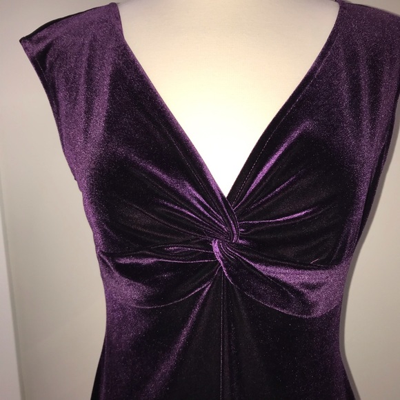 New York and Company Purple Velvet-like Dress - Picture 2 of 5
